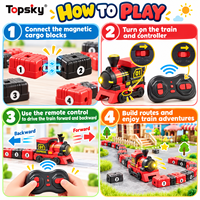 Train Magnétique RC Glouton Télécommandé avec Son et Lumière, Voiture Mangeuse Éducative Électrique pour Enfants, Jouet Serpent Interactif, Cadeau