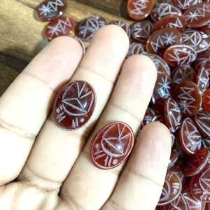 Ónix Rojo Natural Tallado en Forma de Escarabajo, Piedra Preciosa Suelta, Precio de Fábrica al por Mayor, Ónix Rojo Ovalado Tallado en Forma de Escarabajo para Joyería - Product Image 3