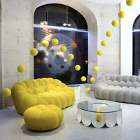 Canapé-lit design moderne de luxe extensible, incurvé, en nid d'abeille, coloré, pour salon