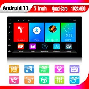 Double Din Android 11 7-Zoll-Autoradio GPS-Navigation Multimedia-DVD-Player