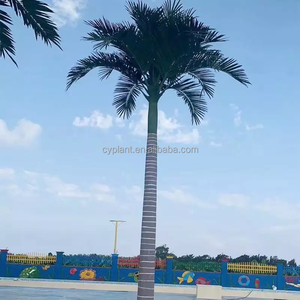 Grand arbre artificiel de plage intérieure et extérieure de 5m, faux roi, cocotier, plantes - Product Image 6