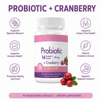 Kadınlar İçin Probiyotik Kapsüller 5 Milyar CFU 14 Tür Cranberry 90 Adet Vejetaryen Besin Takviyesi Özel Etiket OEM