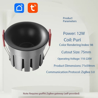 Foco Inteligente Tuya Smart Spotlight Arc, Empotrable sin Marco, Regulable, Ajuste de Color, Control Remoto ZigBee, Integración de Control por Voz, 95mm