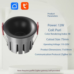 Foco Inteligente Tuya Smart Spotlight Arc, Empotrable sin Marco, Regulable, Ajuste de Color, Control Remoto ZigBee, Integración de Control por Voz, 95mm - Product Image 5