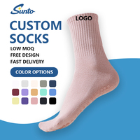 Chaussettes de Pilates personnalisées avec logo, antidérapantes, respirantes en coton pour femmes, idéales pour le yoga et les studios de Pilates