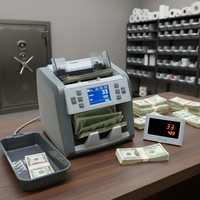 Compteur d'argent professionnel GRACETEK pour billets mixtes, comptage multi-devises, vitesse de 1200 pièces/min, capacité de la trémie de 300