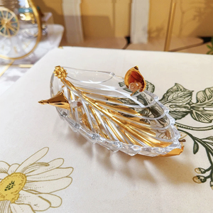 Vente <span class=keywords><strong>en</strong></span> gros bon marché de plateau à bijoux <span class=keywords><strong>en</strong></span> fer plaqué or plateau de valet bol à fruits plat à bonbons assiette à fleurs accessoires <span class=keywords><strong>en</strong></span> <span class=keywords><strong>verre</strong></span> transparent - Product Image 4