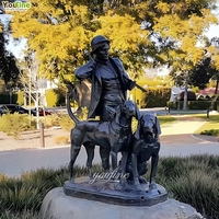 Décor de manoir de chasse français Sculpture Chasseur Valet Statue Bronze