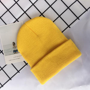 Venta al por mayor personalizado liso suave cálido acrílico de punto niños pequeños sombreros niños bebé gorro de invierno - Product Image 6