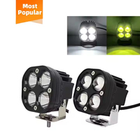 Feux de travail jaunes 40W pour camion, VTT, 4000LM, tout-terrain, 4X4, feux de conduite auxiliaires LED, 24V, antibrouillard, spot pour véhicules, 40W, antibrouillard