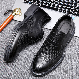Outdoor <b>Height</b> Increasing Large Size Men's Breathable Lightweight Anti-Slip Slip-On Fashionable Leather Business Formal Wedding - Product Image 3
