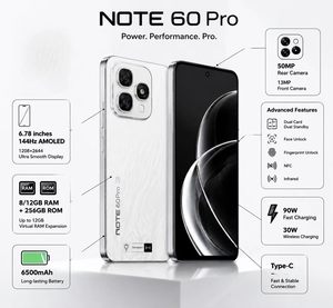 Smartphone NOTE 60 PRO 5G débloqué à bas prix, original, 12 Go + 512 Go, écran haute définition, fréquence de rafraîchissement 120 Hz, caméra arrière 108 MP, 5G - Product Image 5