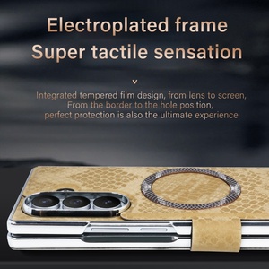 Nuova Custodia a Portafoglio in Pelle con Chiusura a Scatto per <span class=keywords><strong>Samsung</strong></span> Z Fold 7 6 5 4 3 con Pellicola Protettiva Frontale in Vetro e Cornice Placcata Antiurto - Product Image 6