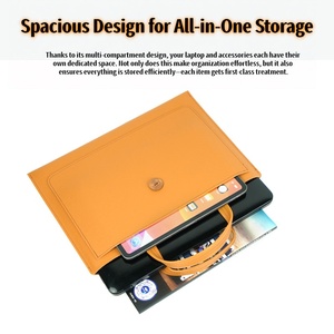 Étui pour <span class=keywords><strong>ordinateur</strong></span> portable en <span class=keywords><strong>cuir</strong></span> PU, élégant, portable, 12, 13, 14, <span class=keywords><strong>15</strong></span>, 16 <span class=keywords><strong>pouces</strong></span>, étanche, fin, pour hommes et femmes - Product Image 5