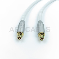 Câble audio optique Toslink tressé en nylon blanc de 6,0 mm, cordon en fibre optique PMMA POF mâle-mâle de 1,0 mm avec coque de connecteur en alliage d'aluminium