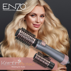 <span class=keywords><strong>ENZO</strong></span> 1000W Spazzola Asciugacapelli Professionale Rotante a 360° 3 in 1 con Aria Calda Automatica per Volumizzare i Capelli - Product Image 2