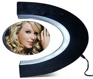 Marco de foto en forma de C Maglev levitación marco con LED luz hogar luz decorativa - Product Image 1