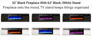 <span class=keywords><strong>Meuble</strong></span> TV moderne blanc et noir avec cheminée décorative intégrée pour salon - Ventes flash - Product Image 4