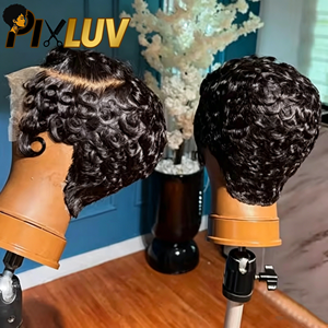 Perruques en gros en <span class=keywords><strong>cheveux</strong></span> naturels, Lace Front, <span class=keywords><strong>coupe</strong></span> Pixie, courtes, bouclées Pixie, sans colle, <span class=keywords><strong>cheveux</strong></span> bruts, pour revendeurs - Product Image 3