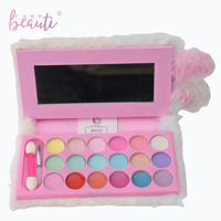 Vente en gros kit de maquillage non toxique fard à paupières brillant à lèvres avec applicateur pour adolescentes avec palette de lapin moelleux