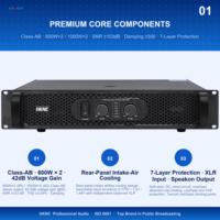 HKNC HG-B2600 2 Kanal 600W *2 8ohm Stereo Amfi, Toplantı Odası, Kütüphane, Ders Salonu için Sessiz Soğutma Özellikli