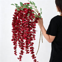 Guirlandes de fleurs artificielles de glycine extra longues L-314, fausses fleurs en soie, vigne de glycine pour décoration d'arche de mariage et de plafond