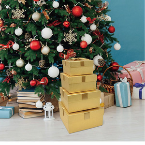 8203 Chất lượng cao bền các tông vàng vuông làm tổ hộp quà tặng với Ribbon Bow cho gói hiện tại giá rẻ vàng hộp quà tặng - Product Image 6