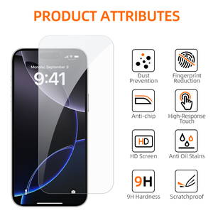 Protector de pantalla de vidrio templado totalmente transparente antiarañazos 9H para iPhone 13 12 11 10 XS Pro Max para iPhone 14 Pro Max - Product Image 3