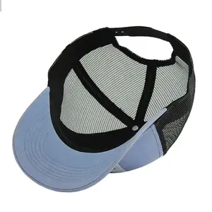 Unisex moda örgü şapkalar özel işlenmiş şapka toptan % 100% pamuklu spor 6 Panel sıkıntılı Gorra Trucker file şapka şapka
