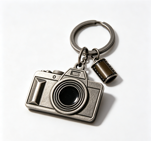 Custom Zinc Alloy <b>Camera</b> Keychain Metal Key Ring Vintage Film Reel Pendant Promotional Gift - Product Image 1