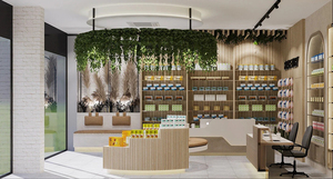 Gabinete de pared de estilo europeo, accesorios de madera personalizados de farmacia, tienda médica hecha a medida, Mostrador de Isla de exhibición de madera - Product Image 4