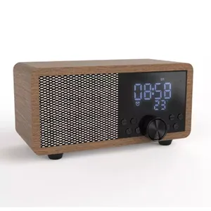 Wonderful music speaker rock jazz classic equalizer bluetooth speaker with alarm clock wooden wireless speaker with fm radio