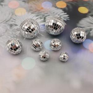 Espejo Decorativo Plateado Brillante Tipo Disco, Espejo Gigante y Pequeño, Mini Espejo Bola de Discoteca - Product Image 5