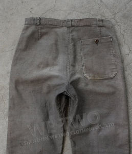 Pantalones de invierno de retales sueltos, lavado con ácido, de lana, Vintage, de pierna ancha, holgados, de doble rodilla, ropa de trabajo, pantalones de trabajo de carpintero personalizados para hombres - Product Image 2