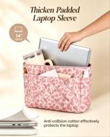 Sac fourre-tout matelassé léger en polyester avec fermeture éclair, multi-poches, grand format, compatible ordinateur portable 14 pouces, imperméable, élégant, toutes saisons, pour le travail