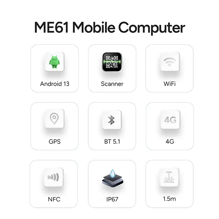 MEFERI ME61 caméra de profondeur 3D TOF Android 13 pdas industriels robustes scanners de codes à barres PDA à écran tactile à 8