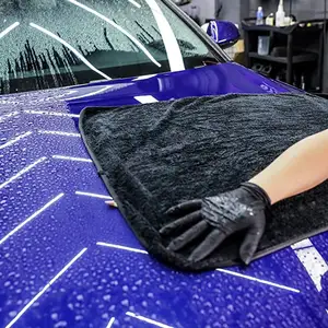 Couleur unie Xl Car Detailing Bleu Vert Nettoyage Séchage Detailli Serviettes en microfibre Serviette de séchage de voiture pour voitures