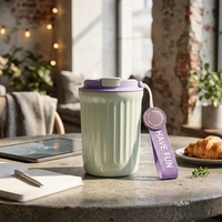 Bouteille isotherme personnalisée en acier inoxydable écologique de 350 ml, tasse à café contemporaine à double paroi, couvercle sans BPA, 6-12
