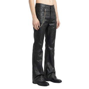 XUCHANG OEM Logo personnalisé Fabricant de haute qualité 100% Coton Streetwear Designer <span class=keywords><strong>Jean</strong></span> en denim évasé délavé et ciré avec chaîne pour <span class=keywords><strong>homme</strong></span> - Product Image 2