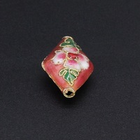 Perle d'espacement traditionnelle en filigrane cloisonné argenté-bleu, haute température, pour accessoires de bijoux DIY, 20*14mm