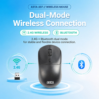 Mouse Bluetooth Nirkabel ASTA untuk Komputer, Plastik, 800 1200 1600 DPI, Baterai, Mouse Termurah, Logo Kustom