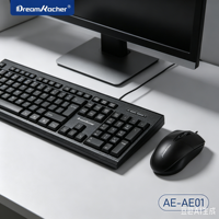 Ensemble clavier et souris USB filaire rétroéclairé LED, 104 touches, 1200 DPI, étanche, ultra-fin, anti-chute pour ordinateurs de bureau - En stock
