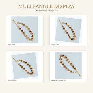 Bracelet en chaîne à plusieurs brins en acier inoxydable plaqué or OEM ODM pour femmes, cadeau, logo personnalisé, bijoux en gros - Product Image 3