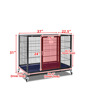 Casa Grande para Perros y Gatos de Interior, Mueble de Madera Sólida para Perros, Resistente al Viento, Forma Triangular, Puerta Corredera Horizontal para Uso Doméstico - Product Image 1