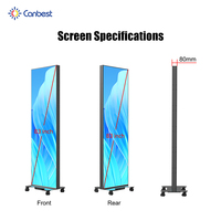 Doble cara P1.5 P1.8 P2.5 portátil Digital Gob Led cartel pantalla Video pared Banner para hoteles bancos cines teatros