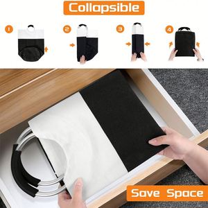 Panier à linge pliable en tissu imperméable léger de 90 L, panier à linge sale pliable avec poignées renforcées, logo personnalisé - Product Image 4