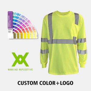 T-shirt de sécurité haute visibilité à manches longues pour homme, personnalisé, à faible MOQ, séchage rapide, jaune réfléchissant, avec logo - Product Image 6
