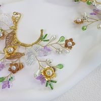Anting-anting jepit kupu-kupu bunga gaya Tionghoa baru tanpa tindik, mutiara, untuk pernikahan, ulang tahun, perhiasan wanita