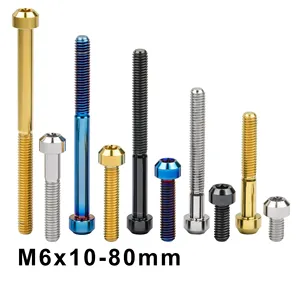 Vis en titane M6 x 10 15 20 25 30 35 40 45 50 60 65 70 80 mm à tête Torx pour vélo et moto - Product Image 4