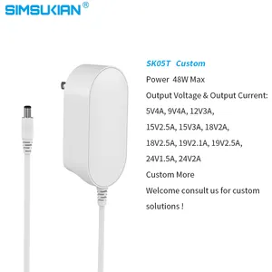 Simsukian 15V2A 12V2.5A 12V 3A 30W 36W Switching Power Adapter Supply Fabrikant 48W Adapter 24V 2a